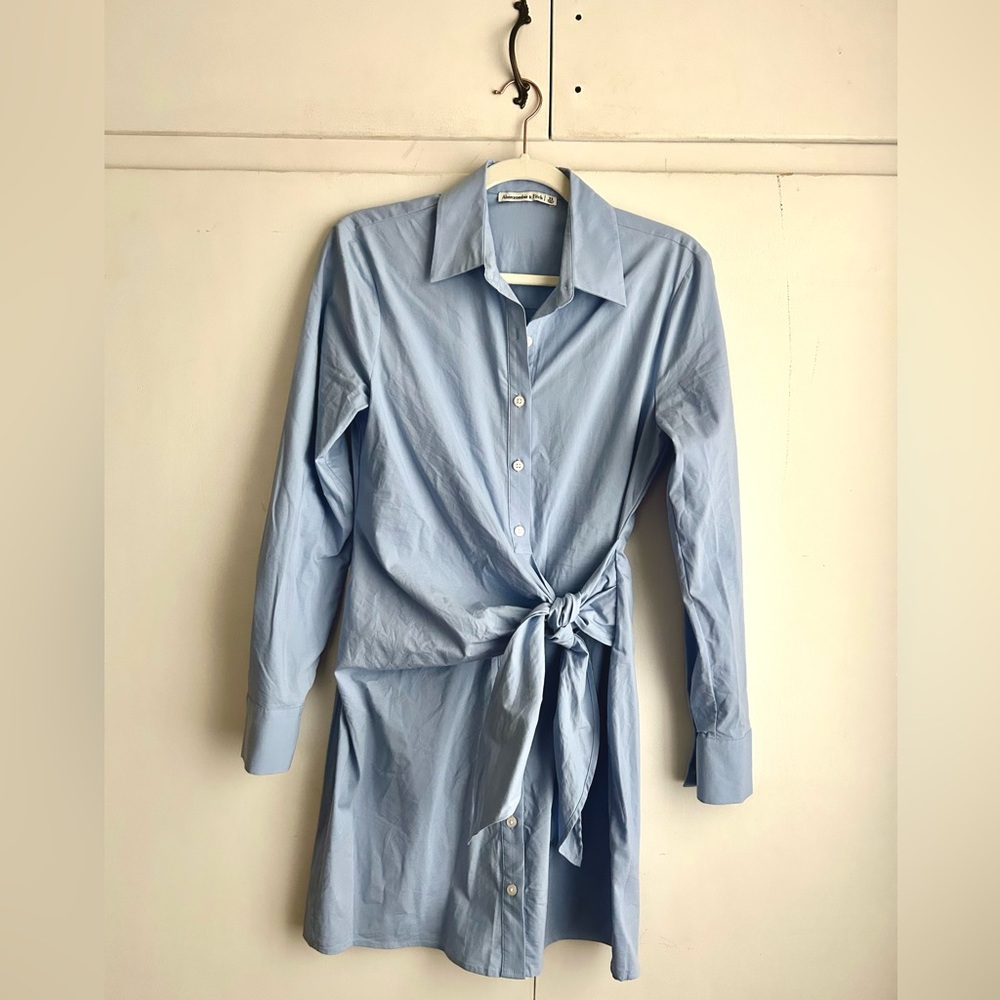 NWOT Abercrombie & Fitch Long Sleeve Wrap Poplin Shirt Dress